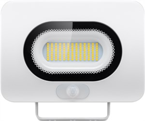 LED floodlight, 50 W, Slim Design, with motion sensor