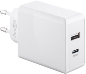Dual USB-C™ PD Fast Charger (28 W), white