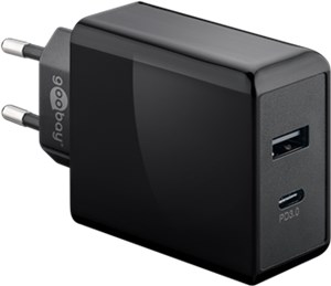 Dual USB-C™ PD Fast Charger (28 W), black