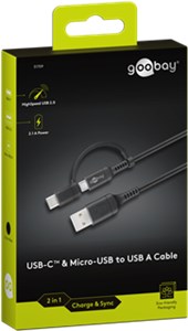 Charging and Synchronisation Combination Cable (with USB A to Micro-USB & USB-C™)