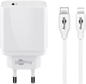 Lightning / USB-C™ PD charging set 18W 1m (white)
