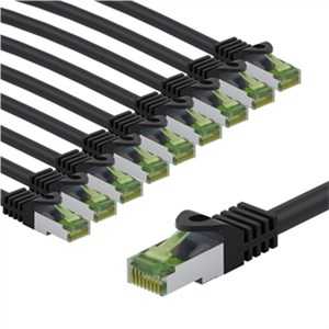 GHMT-certified CAT 8.1 Patch Cord, S/FTP, 2 m, black, Set of 10