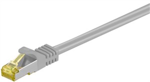 RJ45 Patch Cord CAT 6A S/FTP (PiMF), 500 MHz, with CAT 7 Raw Cable, grey