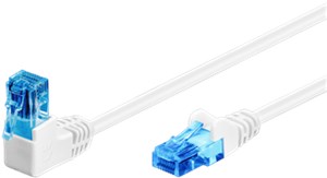 CAT 6A patchcable 1x 90°angled, U/UTP, white