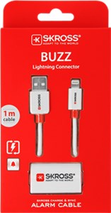 BUZZ Charge’n Sync Alarm Lightning Cable, white