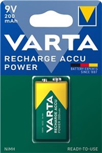 9 V Block/6HR61 (56722) Rechargeable - 200 mAh, 1 pc. blister