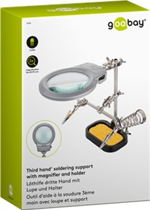 Soldering Aid with Magnifying Glass - Third Hand