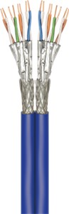CAT 7A+ Duplex-network cable, S/FTP (PiMF), blue 