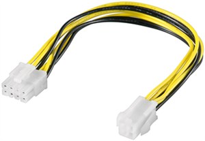 ATX12 P4 PC Power Cable/Adapter, 4-Pin to 8-Pin