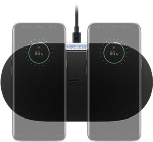 Wireless Dual Quick Charger 10 W, Black