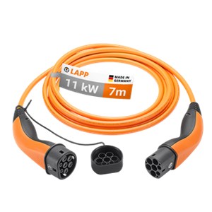 Ladekabel Typ 2, bis zu 11 kW, 7 m, orange Ladekabel Typ 2, bis zu 11 kW, 7 m, orange