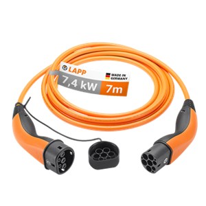 Type 2 Charging Cable, up to 7.4 kW, 7 m, orange
