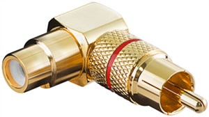 RCA Adapter 90°, Gold Version, red
