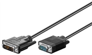 DVI-I/VGA Full HD cable, nickel plated