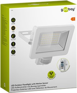 LED Outdoor Floodlight, 50 W, with Motion Sensor