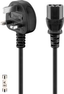 UK - cold-device cord; 1.5 m, black