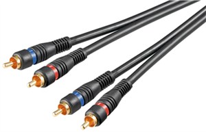 Stereo RCA Cable 2x RCA, Double-shielded