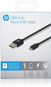 USB A to Micro USB Cable, black