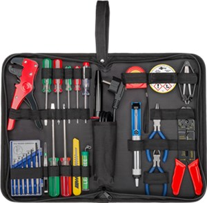 Soldering Set and Tool Set in Practical Bag, 20 Pieces with Soldering Iron, Screwdriver, Phase Tester, Pliers