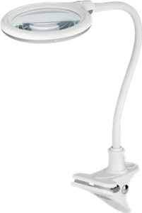 LED magnifier lamp with clamp, 6 W
