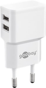 Dual USB Charger (12 W), White
