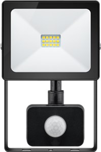 LED floodlight, 10 W, Slim Classic, with motion sensor