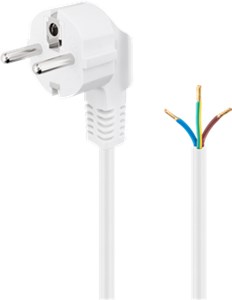 Angle Power cable for confectionery 1.5 m, white