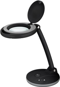 LED Magnifying Lamp with Base, 6 W, black