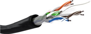CAT 6 network cable, U/UTP, black 