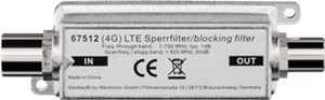 LTE/4G Blocking Filter, Coaxial male - Coaxial female