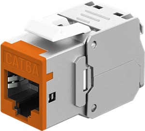Keystone-Modul RJ45 CAT 6A, STP, Slim, orange
