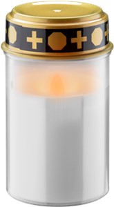 LED Grave Candle with Timer, white