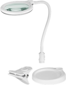 LED Magnifying Lamp with Base and Clamp, 6 W
