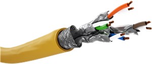 GHMT certified CAT 8.1, S/FTP (PiMF), Network Cable yellow