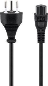 Power supply cord, Switzerland; 1.8 m, black