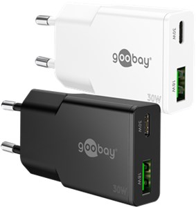 USB-C™ PD GaN Dual-Schnellladegerät Slim (30 W) weiß USB-C™ PD GaN Dual-Schnellladegerät Slim (30 W) weiß