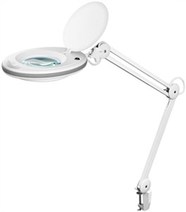 LED clip magnifier lamp with clamp
