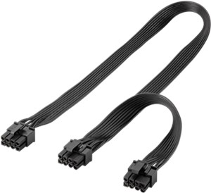 Power Supply Cable 8-Pin Male to Dual 6+2 Male for PCIe