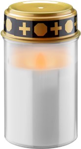 LED Grave Candle, white