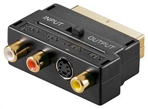 SCART to Composite Audio/Video and S-Video Adapter, IN/OUT