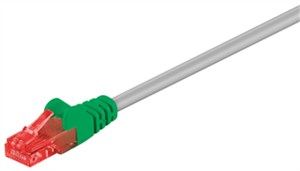 CAT 6 Crossover-patch cable, U/UTP, grey, green