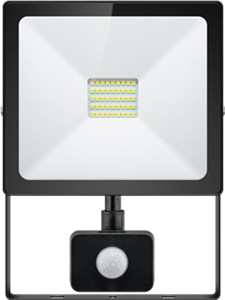 LED floodlight, 30 W, Slim Classic, with motion sensor