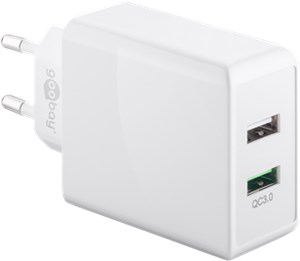 Dual USB Quick Charger QC 3.0 (28 W) White