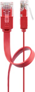 CAT 6 Flat-patch cable, U/UTP, red