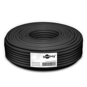 RG 59 coax cable, 2x shielded, 100 m, black