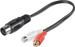 Audio Cable Adapter, DIN Male to Stereo RCA Female