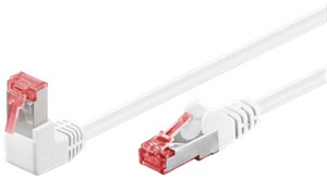 CAT 6 patchcable 1x 90°angled, S/FTP (PiMF), white