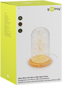 Glass Bell with Micro LED Light Chain