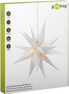 LED Christmas Star 3D, Ø 56 cm, 4.5 V outdoor transformer