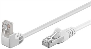 CAT 5e Patch Cable 1x 90° Angled, F/UTP, white, 2 m